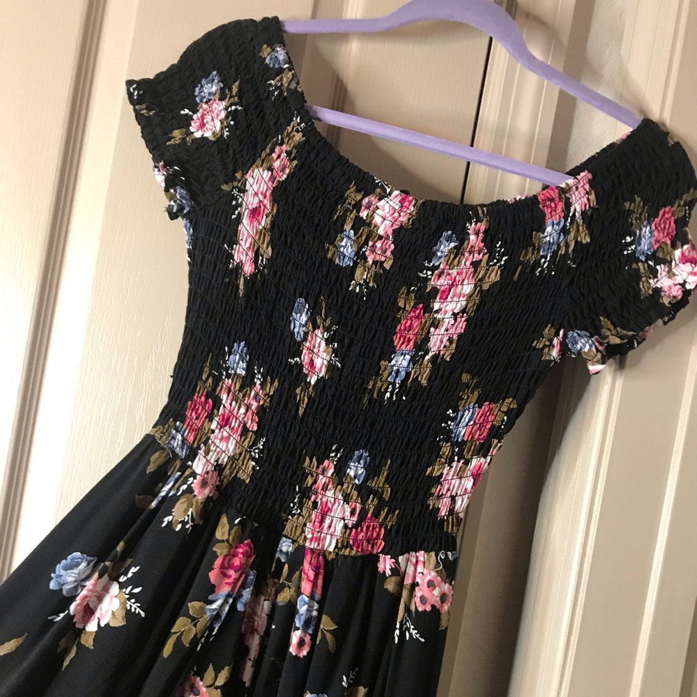Floral Maxi Dress with short attachment
